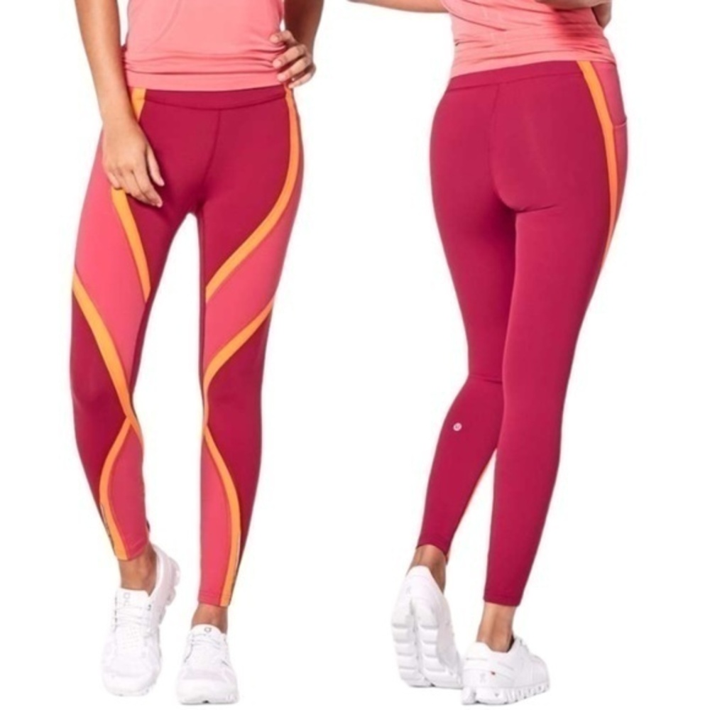 Lululemon Wild Twist Tight Pants Ruby‎ Red Fuchsia Pink Vivid Amber Pants Size 6